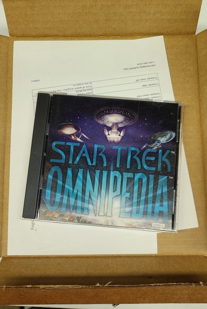 1995 Star Trek Omnipedia Computer Software CD-Rom Windows 3.1-Windows 95 and Mac