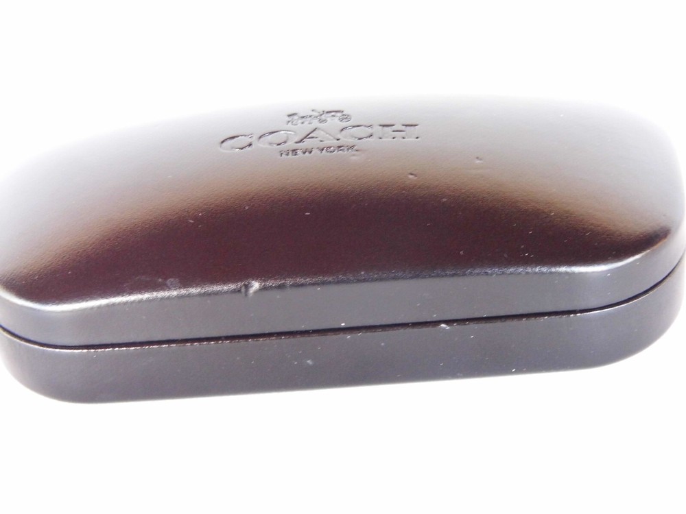 Coach Eyeglass Sunglass Large Black Hard Case Clamshell Leather