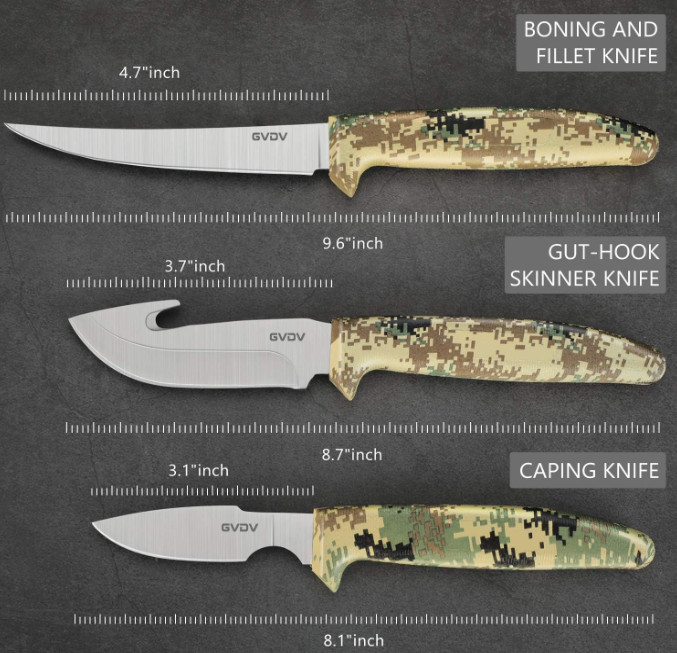 Hunting Knife Set – 6-Piece Deer Field Dressing & Game Processor Kit for Men