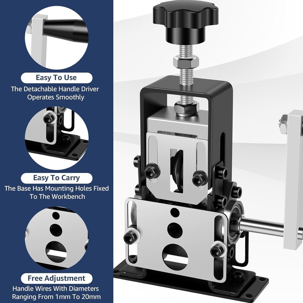 Wire Stripper Machine, 0.06''-0.98'' Manual or Drill Powered Wire Stripping M...