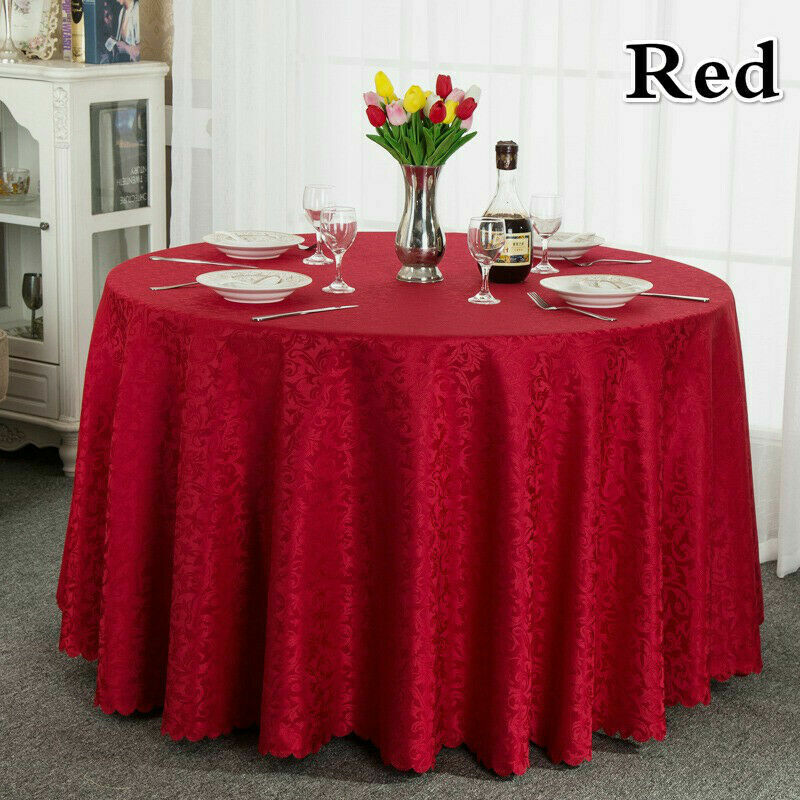 Jacquard Round Table Cloth Polyester Table Cover Wedding Party Tablecloth