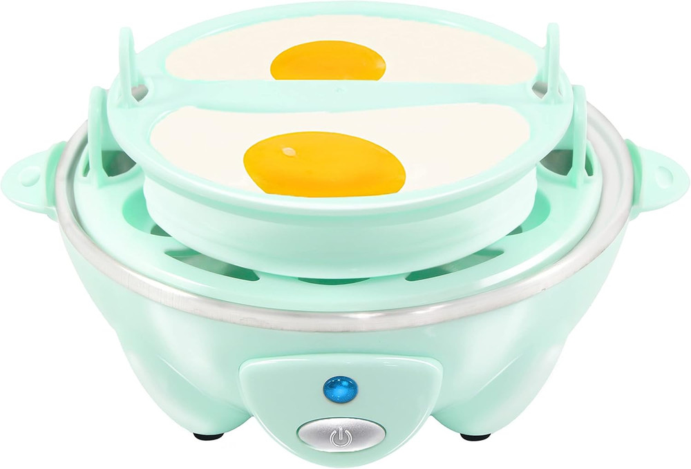 Easy Electric 7 Egg Capacity Soft, Medium, Hard-Boiled Cooker Poacher, Scrambled