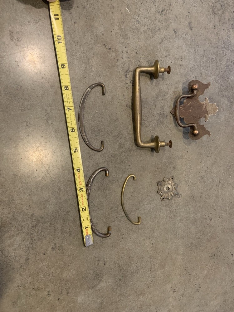 Vintage Brass Drawer Cabinet Pulls Parts, Etc.