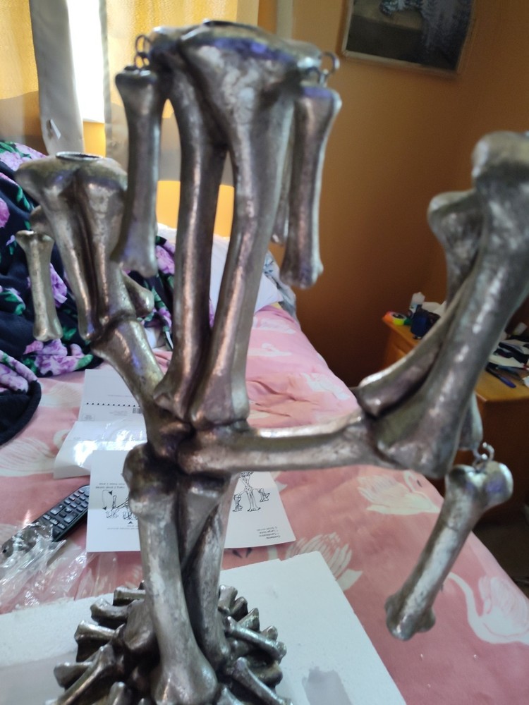 RESIN BONE CANDLE HOLDER HALLOWEEN LARGE