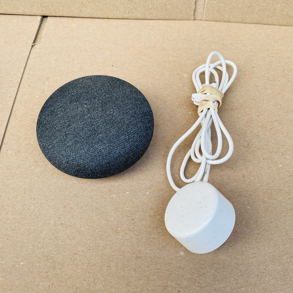 Google Home Mini 10395A-HOA Smart Speaker Google Assistant Grey W/ Power Adapter