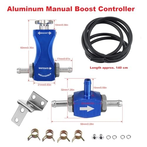 Manual Boost Controller, Universal Aluminum Pressure Regulation Valve Kit Blue