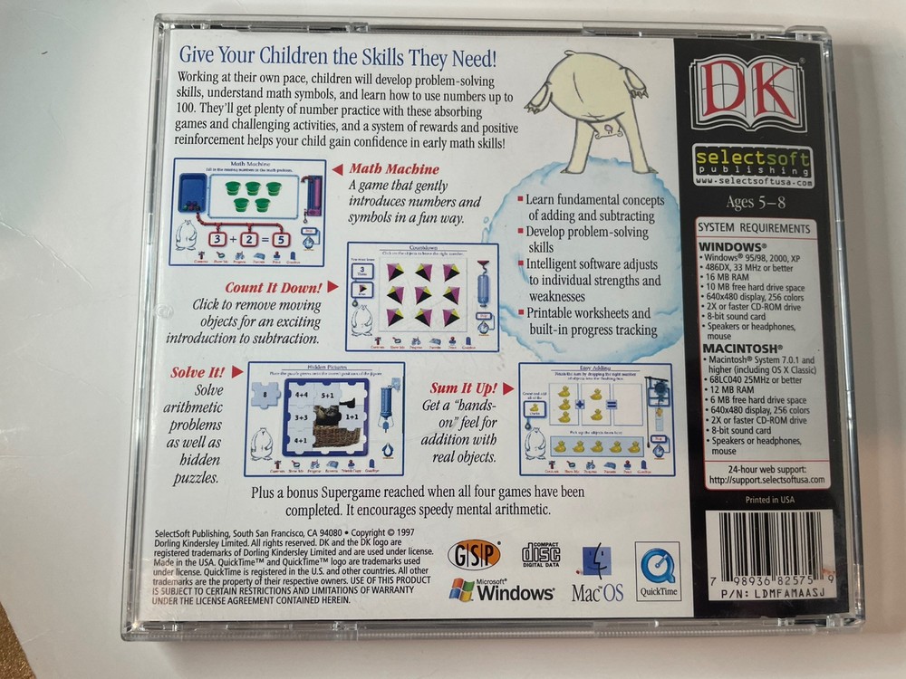 My First Math Adventure - Adding and Subtracting Ages 5-8 WIN/MAC CD-ROM