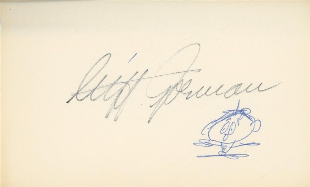 Cliff Gorman- Signed Notecard with Sketch