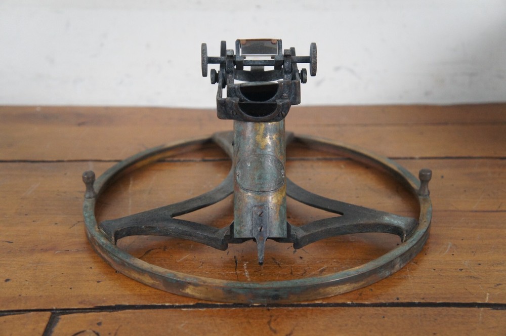 Antique Lord Kelvins Azimuth Mirror Nautical Navigation Prism Circle & Case