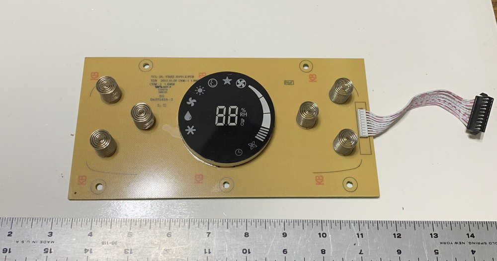 Upper Control Board For Portable Air Conditioner Soleus Air Model FE2-12BA