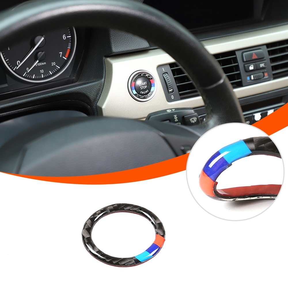 Soft Carbon Fiber One-Click Startup Switch Frame Cover For BMW M3 E90 2005-2012