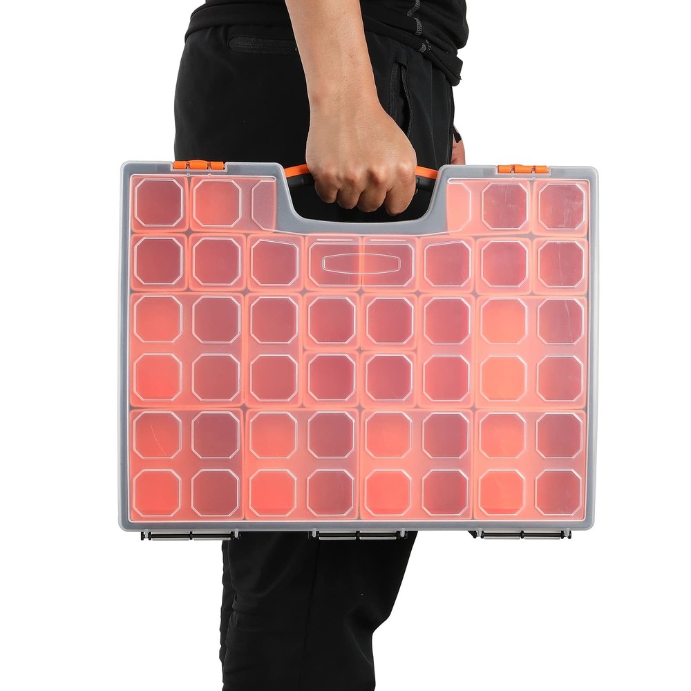 Multi-Purpose Toolbox, Professional Organizer with 24 Bin Compartments, Organ...