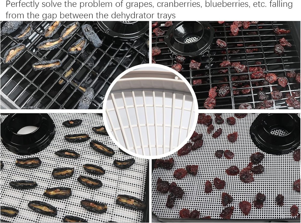 Mesh Dehydrator Sheets Silicone 12x13 Inch for Fruit Jerky Veggie Drying