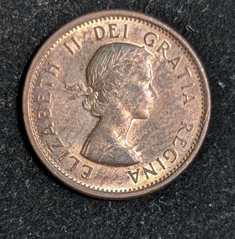 1964 Canada 1 Cent Circulated KM# 49 Brown