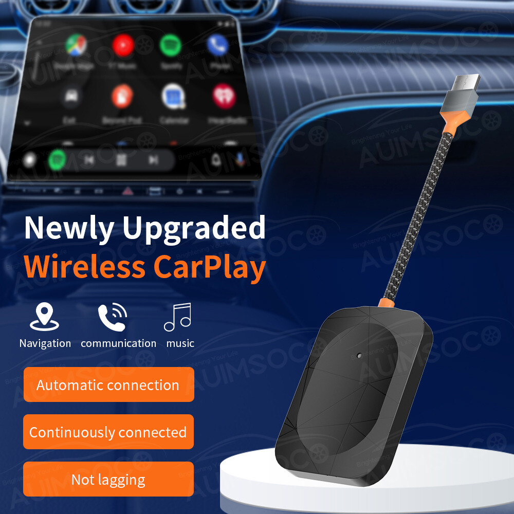 2in1 Wireless CarPlay Adapter Android Auto Car Auto Navigation Player USB Dongle