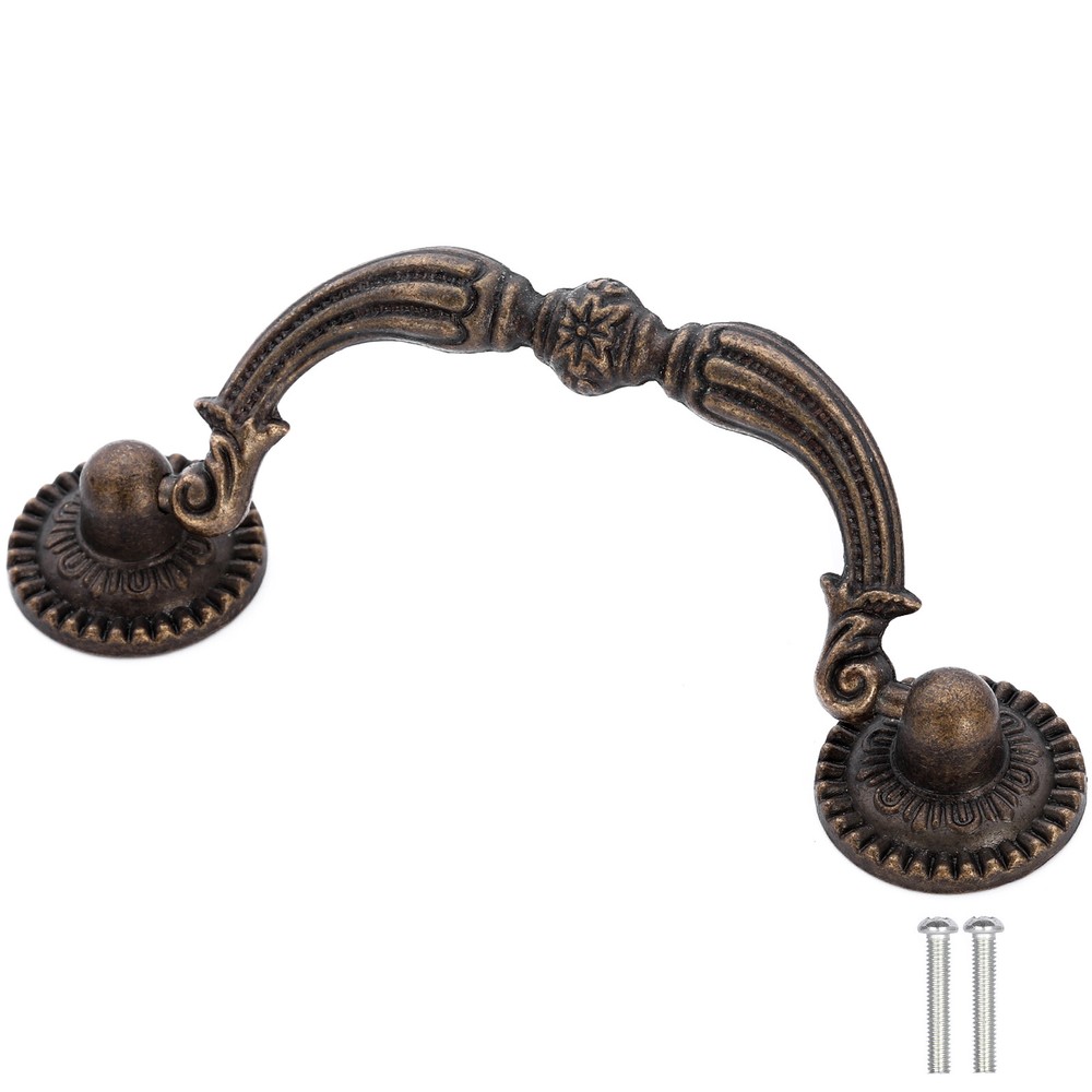 1~20PCS Vintage Drop Bail Dresser Pull Handle Drawer Pulls Rustic Antique Bronze