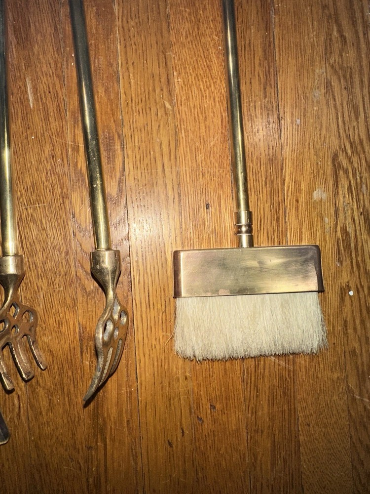 Vintage MCM Brass Pineapple Fireplace Tool Set - Gorgeous!