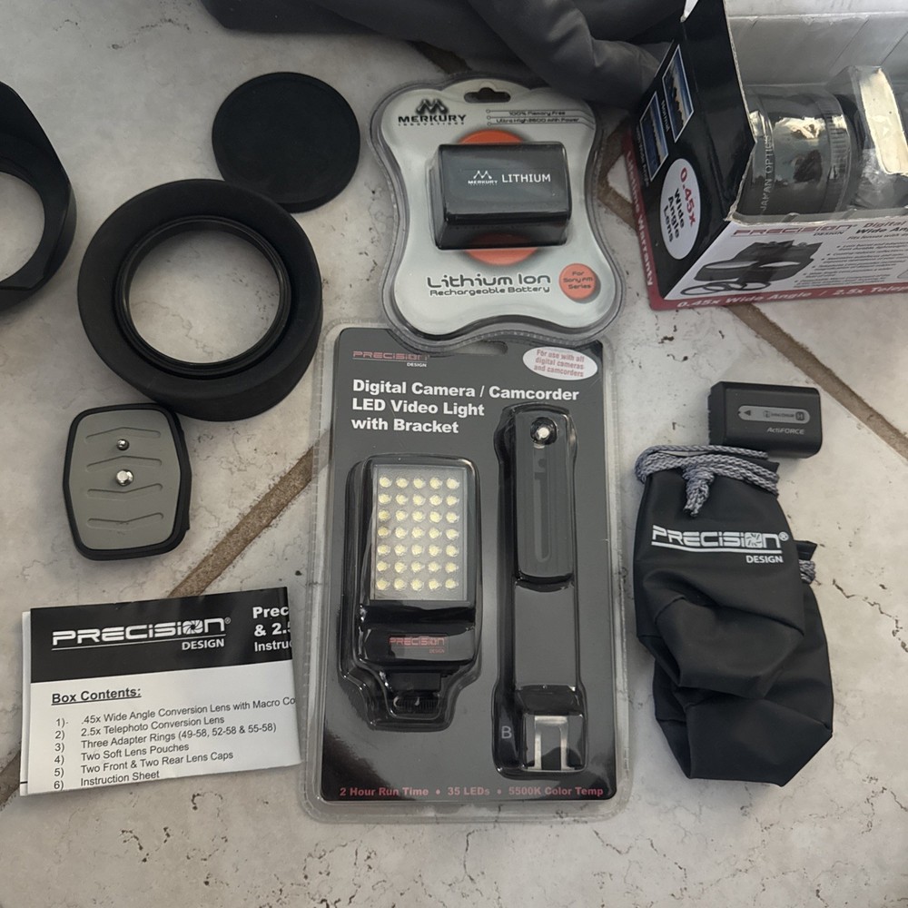New and used camera accessories lot