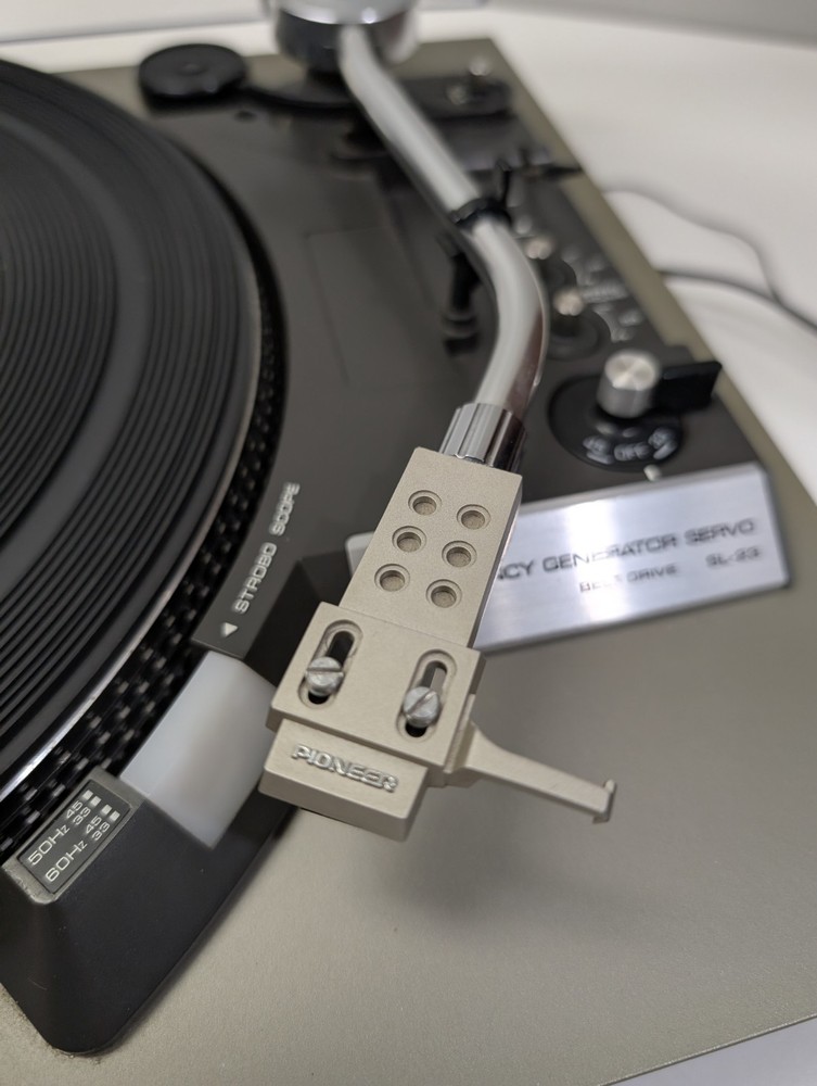Technics SL-23 Turntable Pioneer Headshell Tested Working