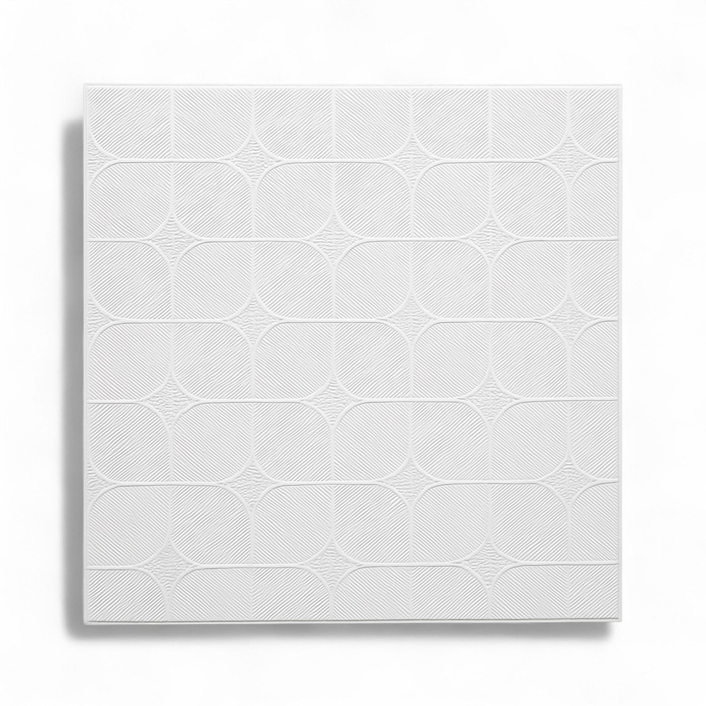 12Pack 2x2 Ft White Drop-In  PVC Ceiling Tiles – Waterproof, Acoustic, Fireproof