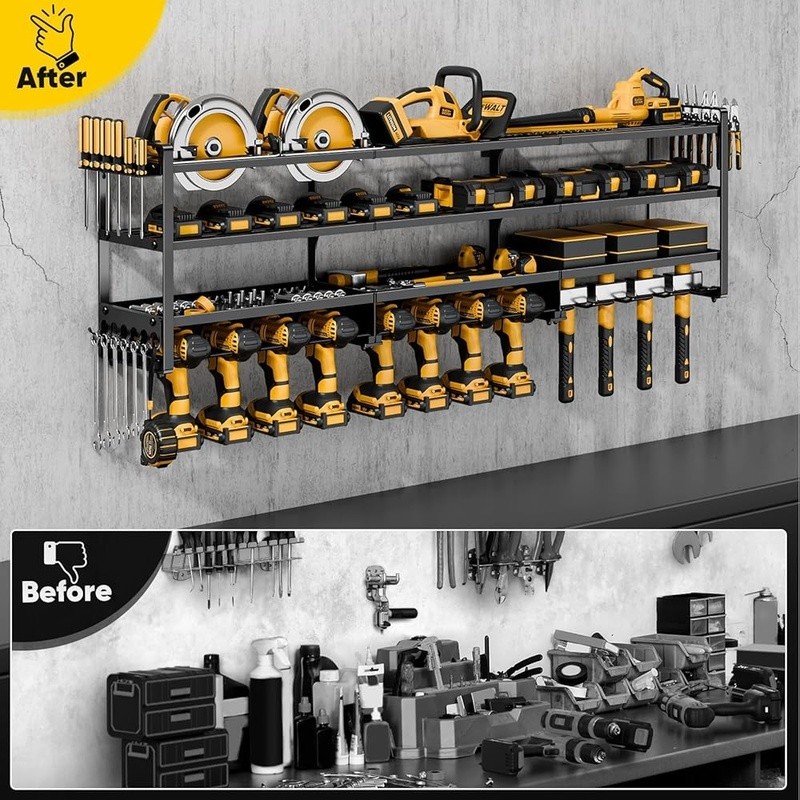 Tool Organizer Wall Mount Heavy Duty Storage Rack Power Tools Drills Accessories