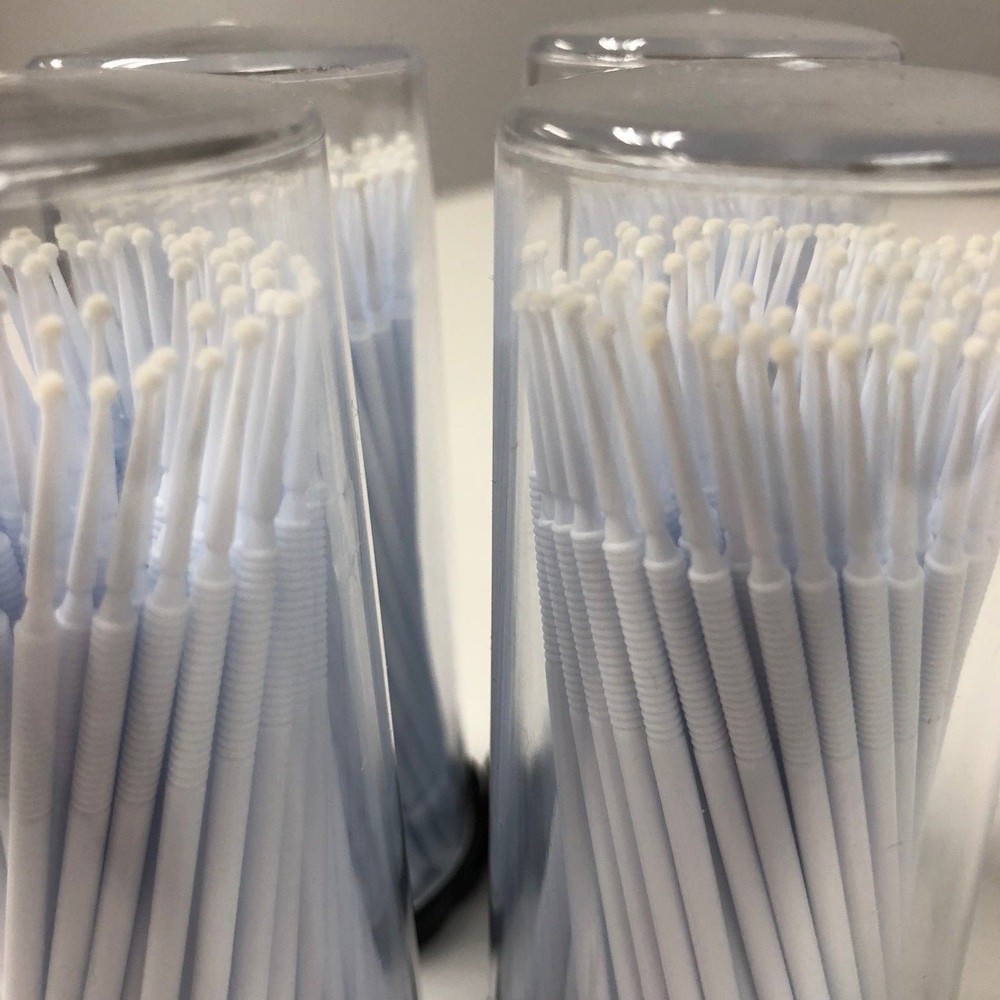 400 (4 Kegs) White Micro Brush Lash Tools Super-Fine Tips, Disposable Makeup