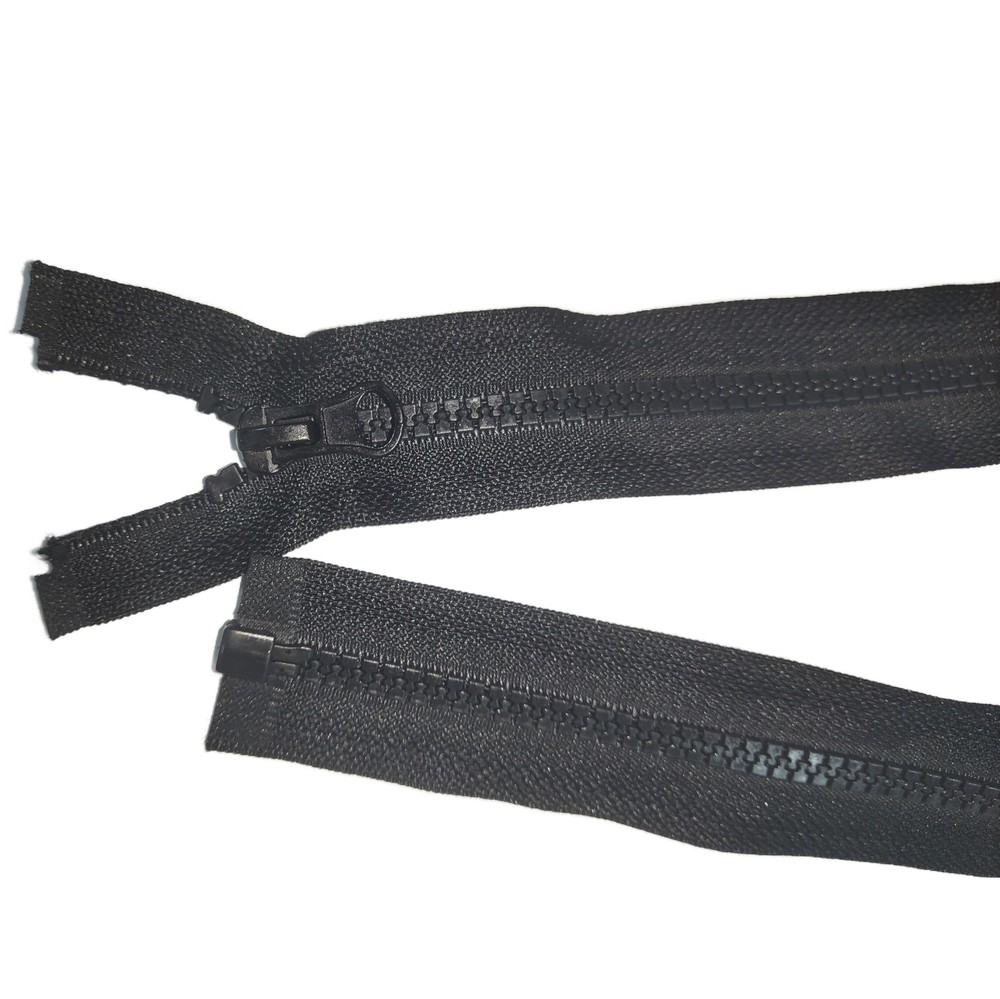 4PCS #5 25" Jacket Zippers Black Resin Plastic Separating Zippers Bulk