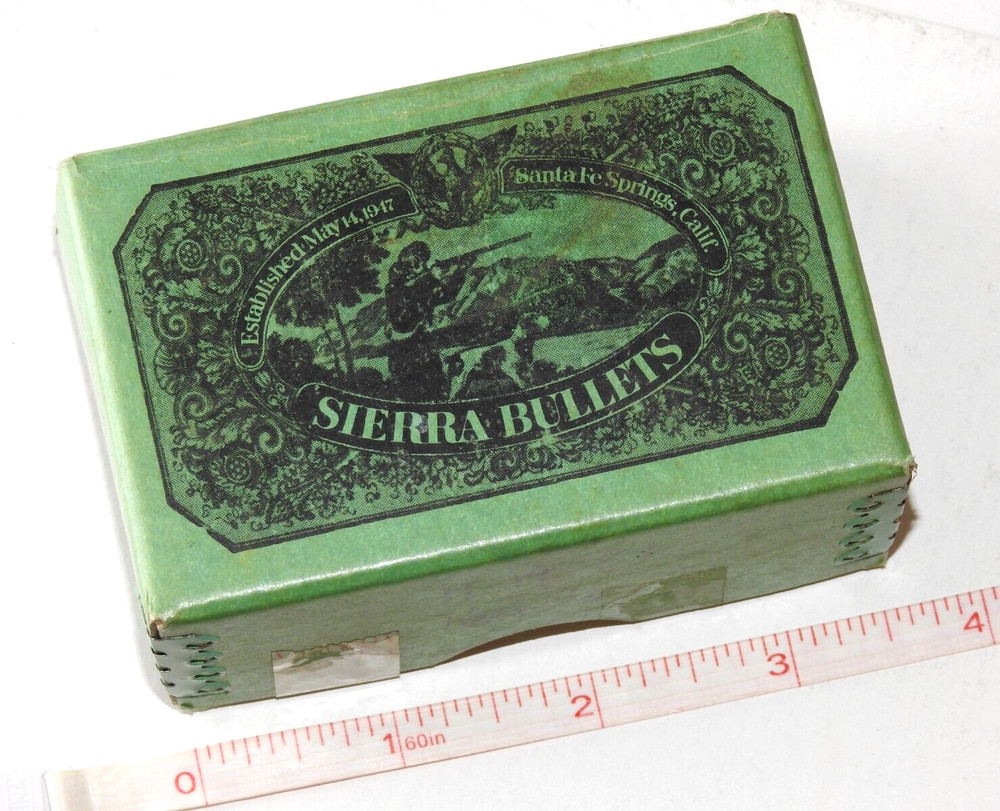 Vintage Ammo Box SIERRA Bullets .30 Cal. 165 Grain HPBT, EMPTY