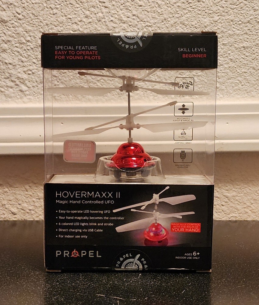 Hovermaxx II Magic Hand Controlled UFO Propel Drone Toy Red