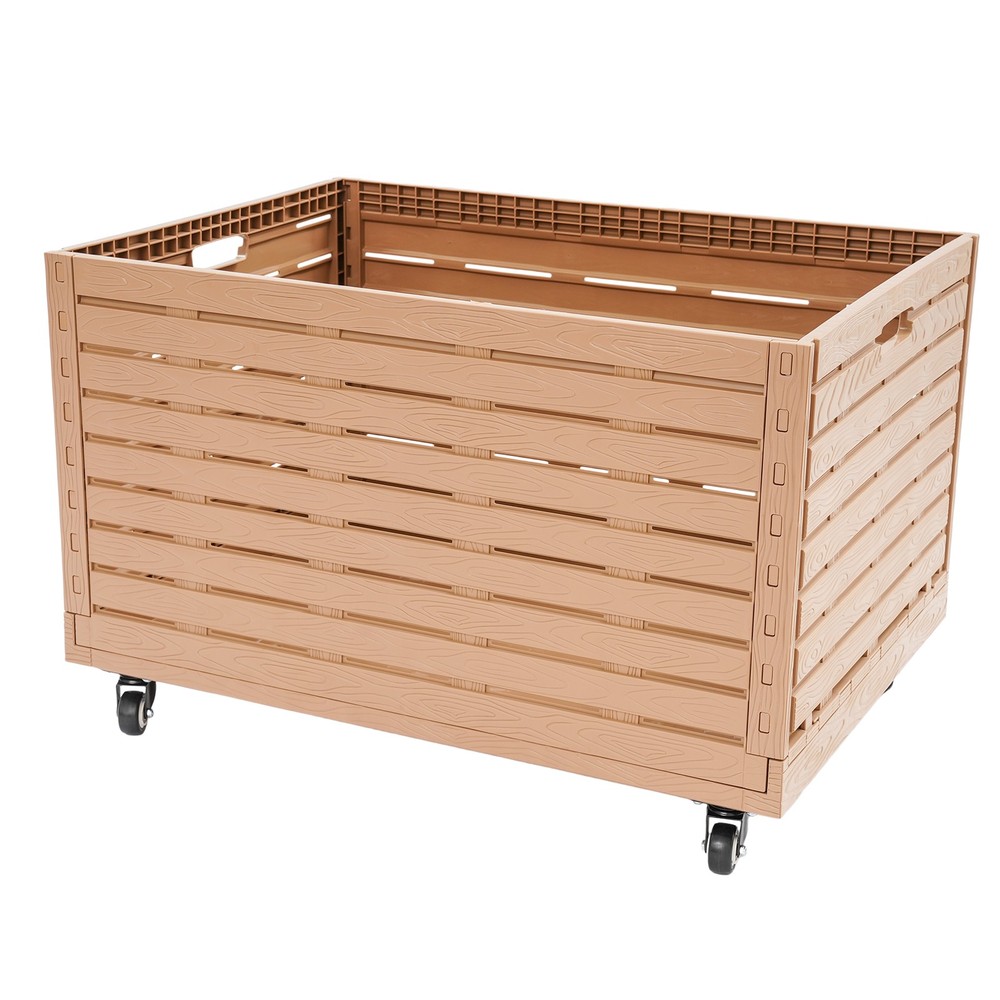 2-Pack 200Liters PP Collapsible Storage Crate Foldable Storage Bins Load 200kg