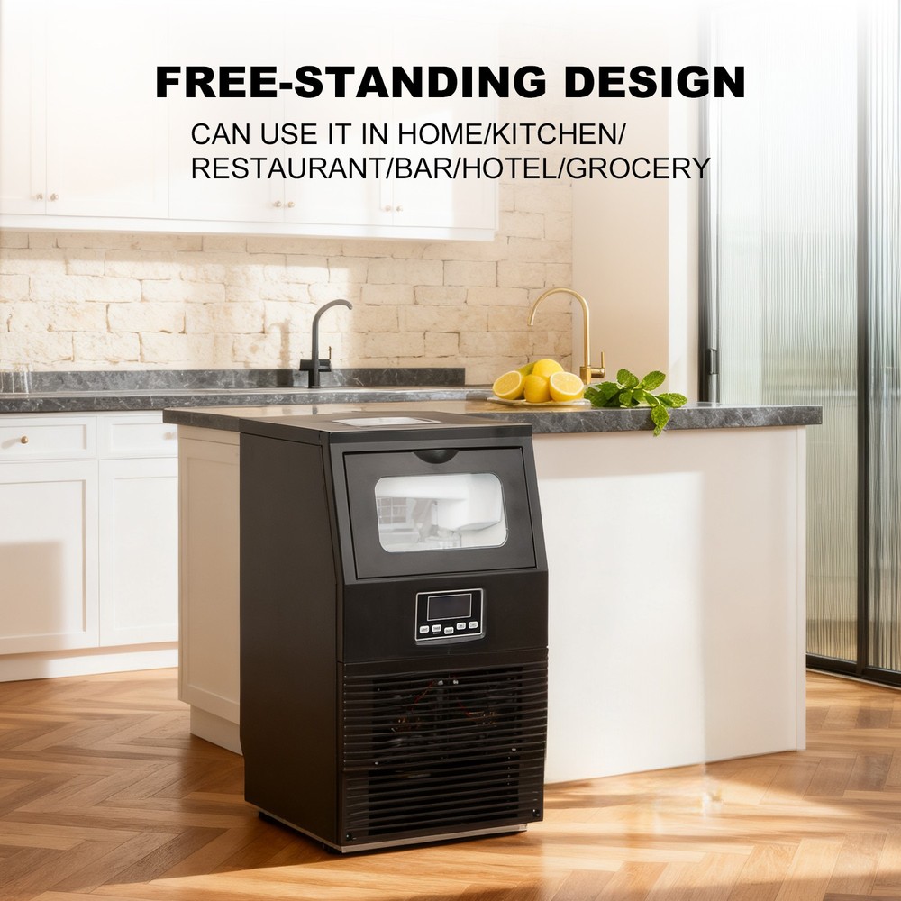 88LBS/24H Commercial Ice Maker Built-in Undercounter Ice Cube Machine Automatic