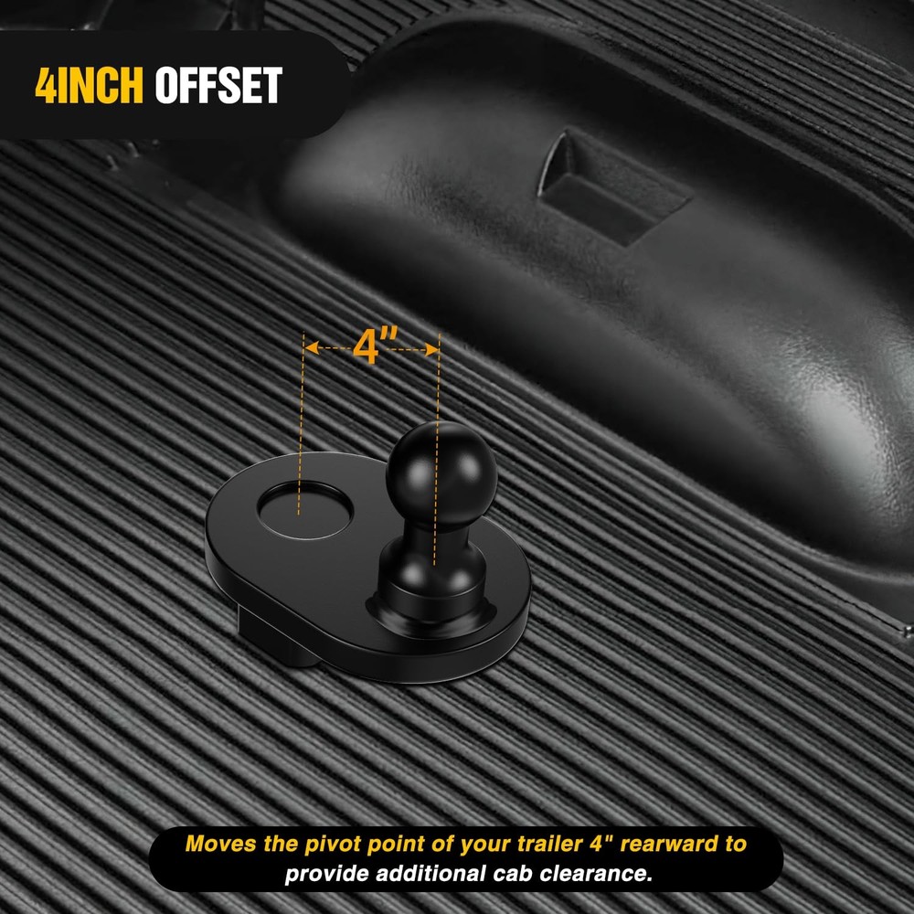 Nilight Gooseneck Ball Extender - 4" Offset Extender,