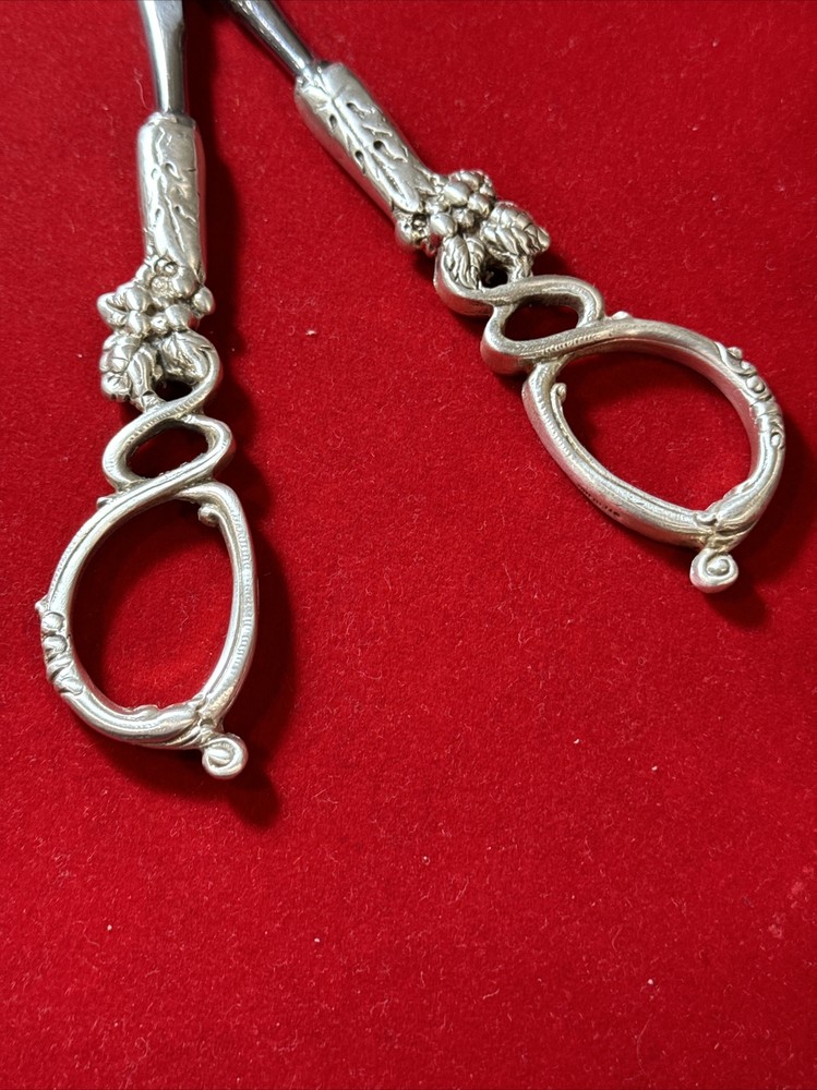 ITALY VINTAGE STERLING Salad Silver Handle GRAPE SCISSORS SHEARS