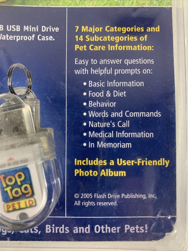 Top Tag Complete-Care Pet ID Tag. New