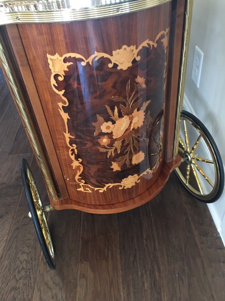ITALIAN MOBILE BAR WITH STORAGE & SERVING TREY