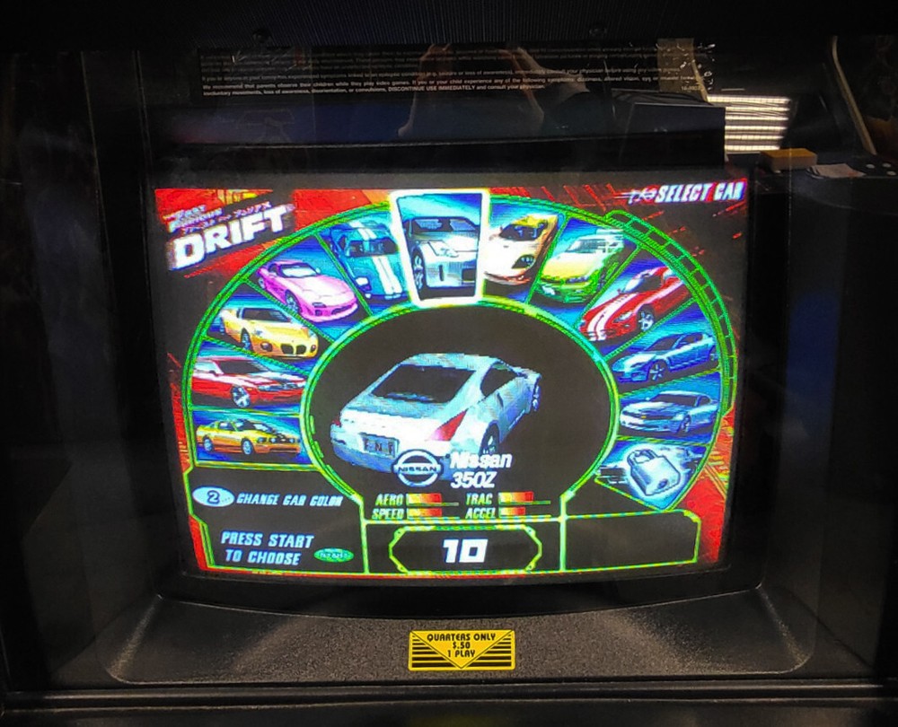Fast and Furious DRIFT Sit Down Arcade Driving Video Game Machine - WORKING!