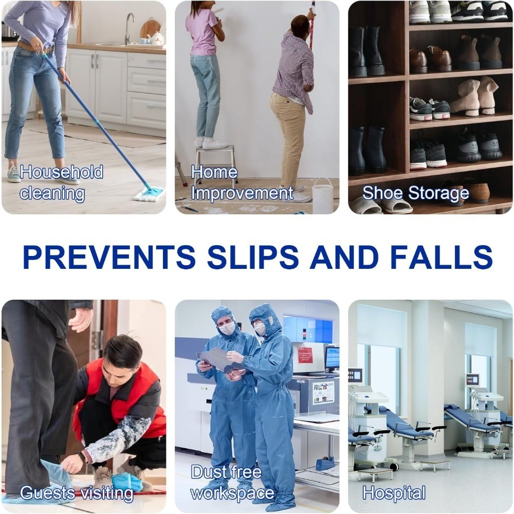 Disposable Non Slip Shoe Covers Plastic Boot Protectors Stretchable One Size