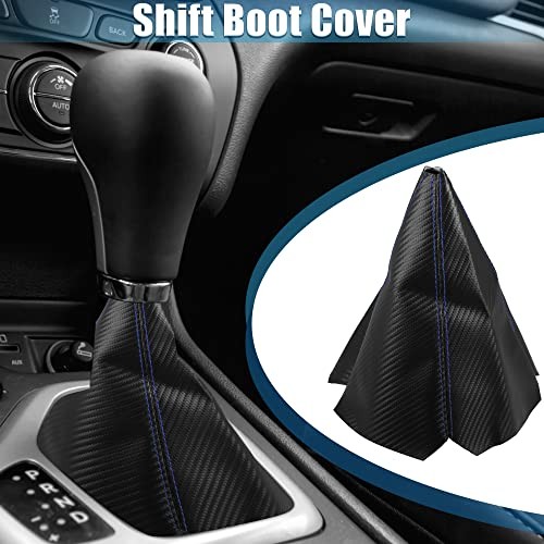 Car Shift Boot Cover Universal Gear Shift Knob Boot Dust Cover PVC PU Blue
