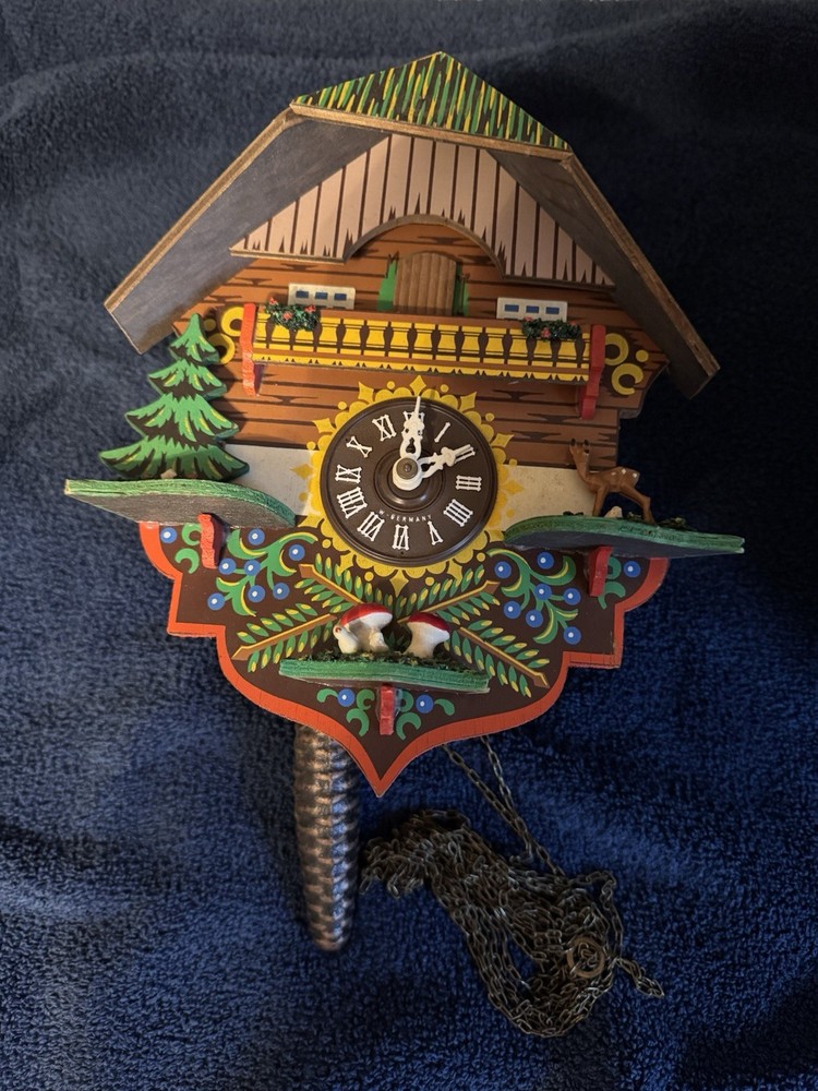 Vintage Germany 9in Regula Chuckoo Clock Hand Painted