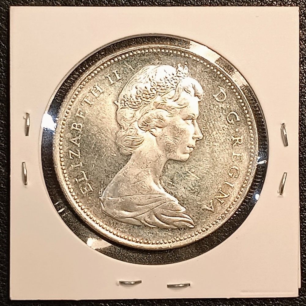 1966 Canada (Silver!) Dollar, Voyageur/Canoe, Nice & Bright *811