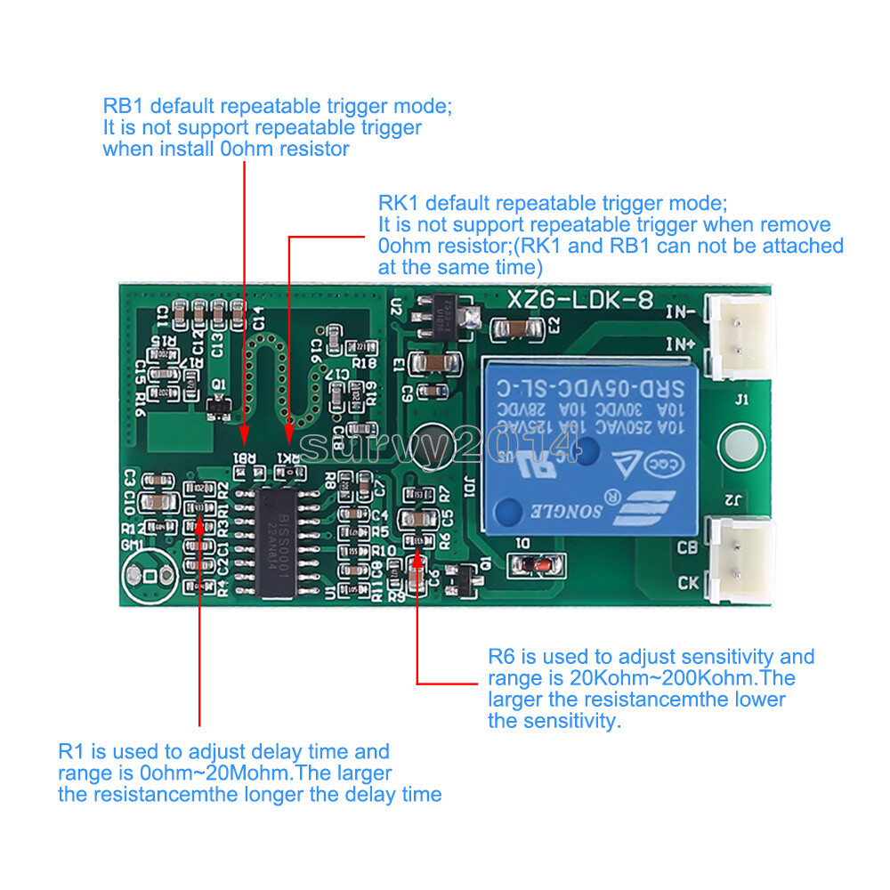 Microwave Radar Sensor Relay Output Switch Controller Human Body Induction