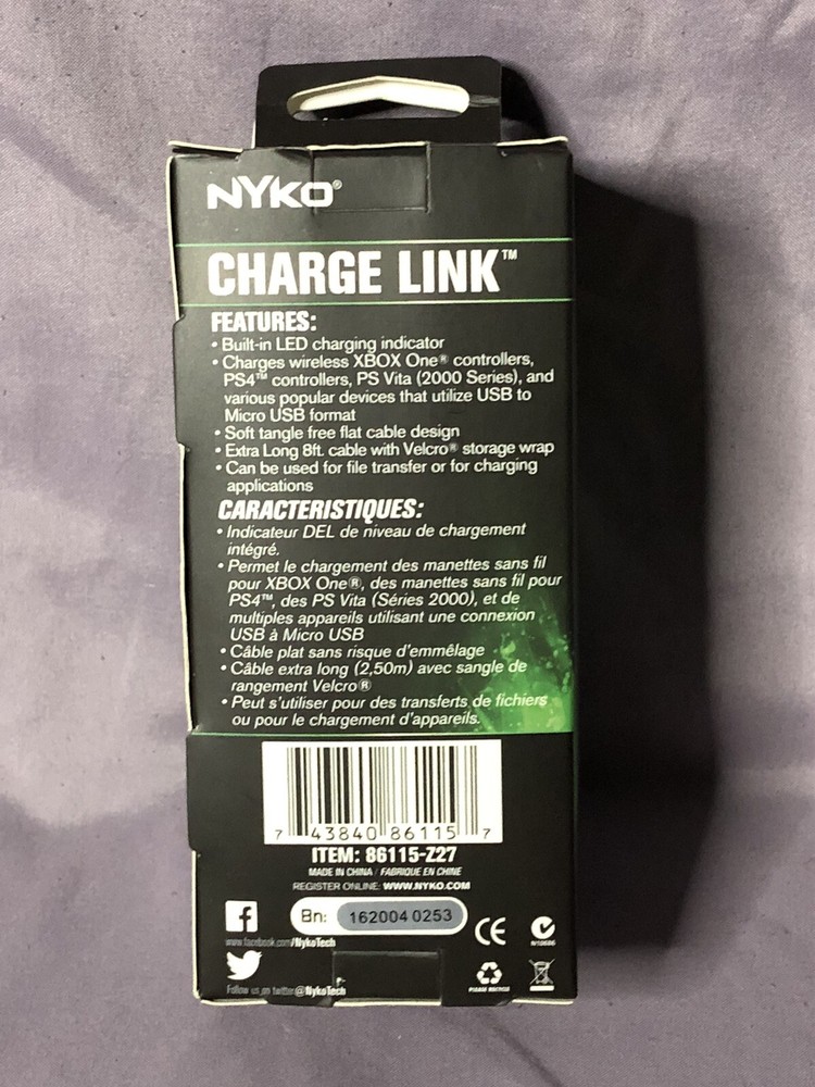 2 Nyko Xbox One Controller Power Pak + Charger Link