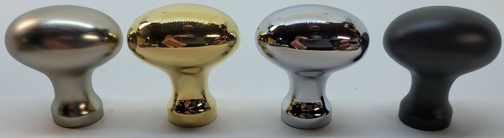 Solid Cast Brass Oval Knob pull  mid-century modern Bean T shaped brass nickel