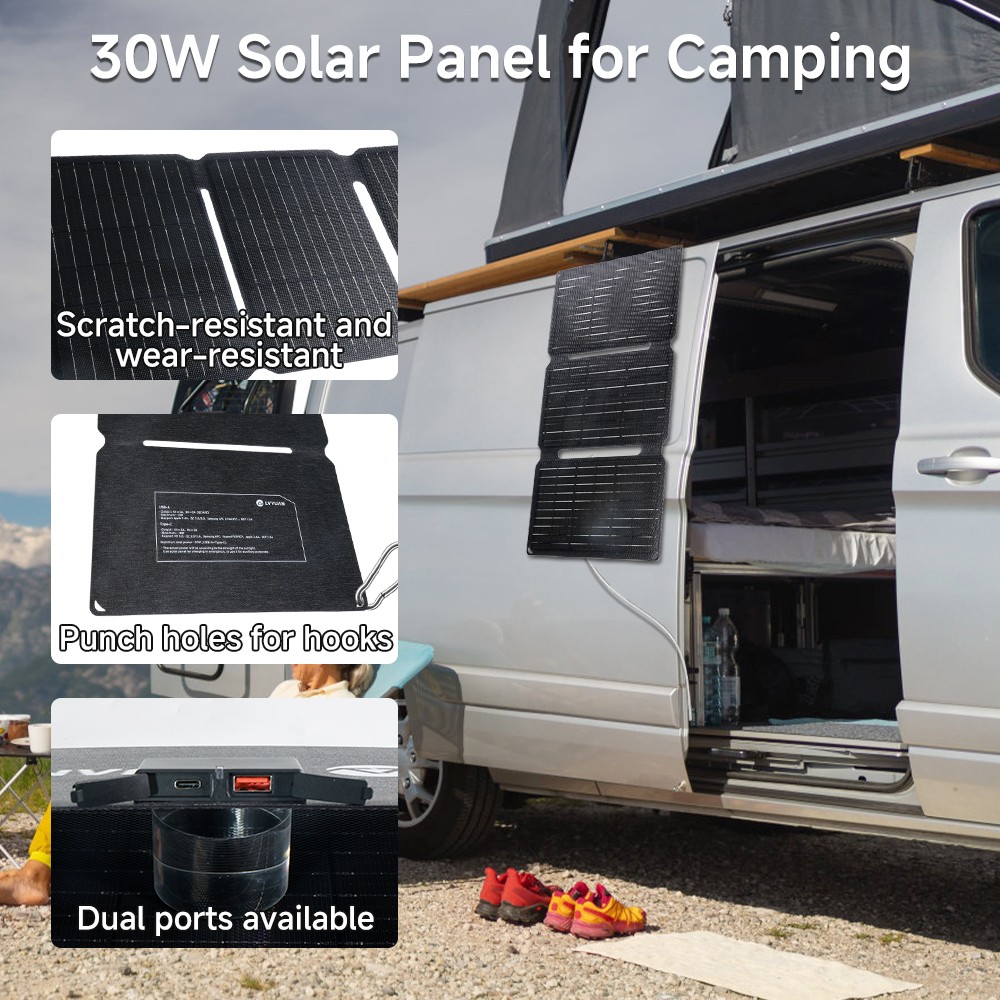 30W/40W Foldable solar panel USB-A & Type-C Off Grid Emergency Home RV Van