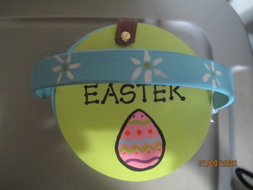 Hoppy Easter Hand Painted Pop up Basket