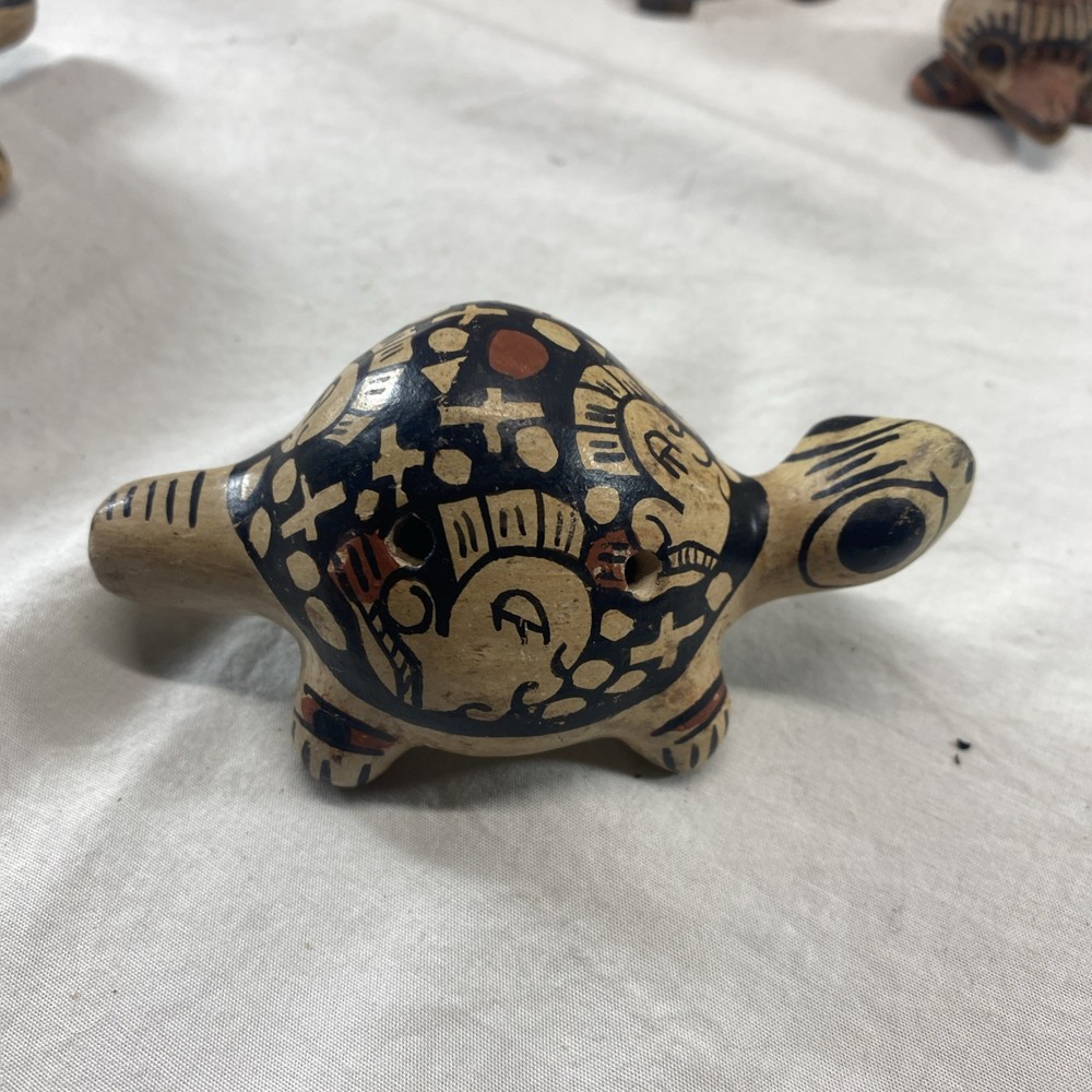 Vintage Handmade Peruvian Clay Turtles