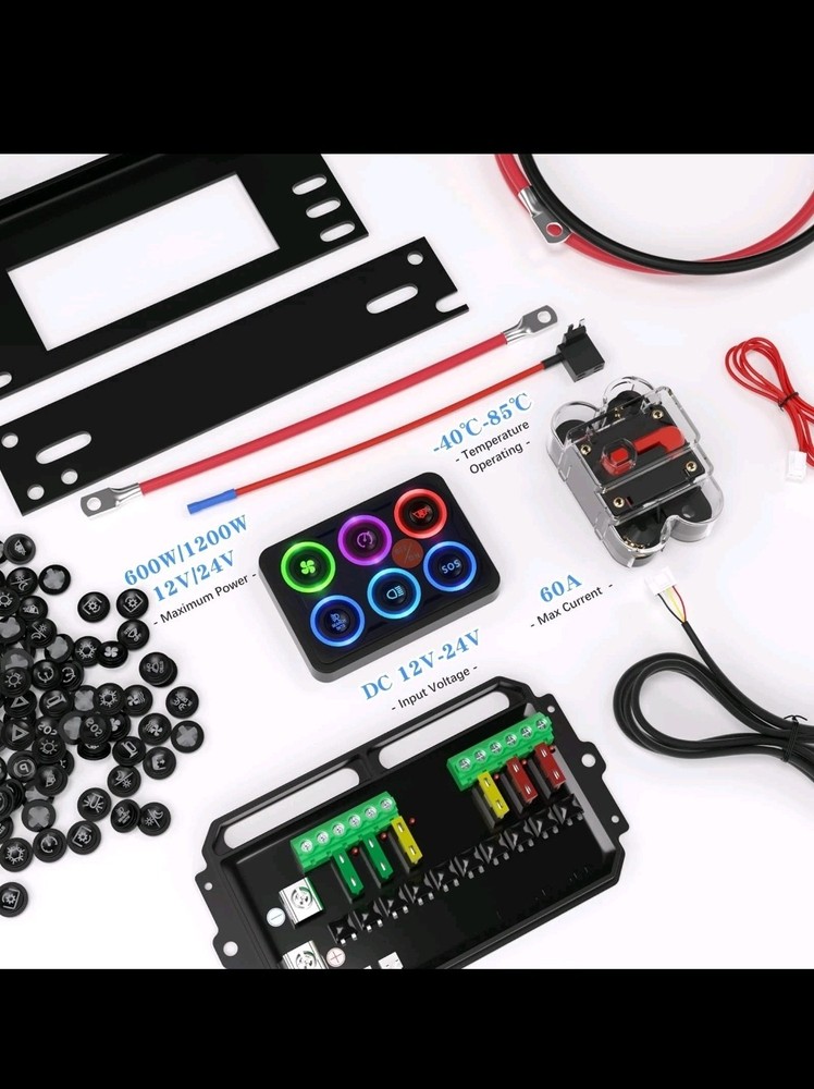 MaySpare Switch Panel Upgraded Multicolored Toggle Momentary Pulse Switch...
