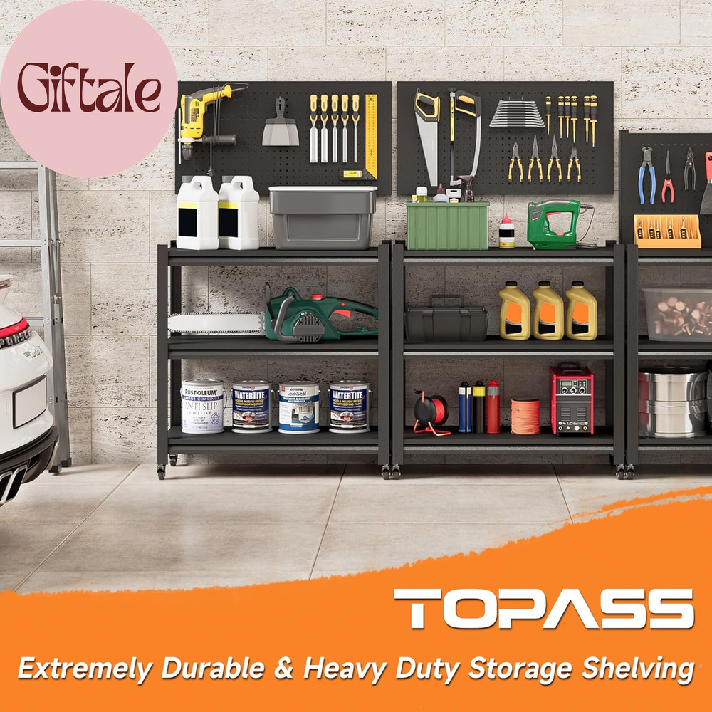 Workbench with Pegboard, Adjustable Heavy Duty Work Table with Wheels, Heavy Dut