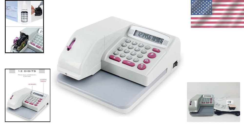 Electronic Check Writer with 12-Digit Display – Secure Printing for All Curre...