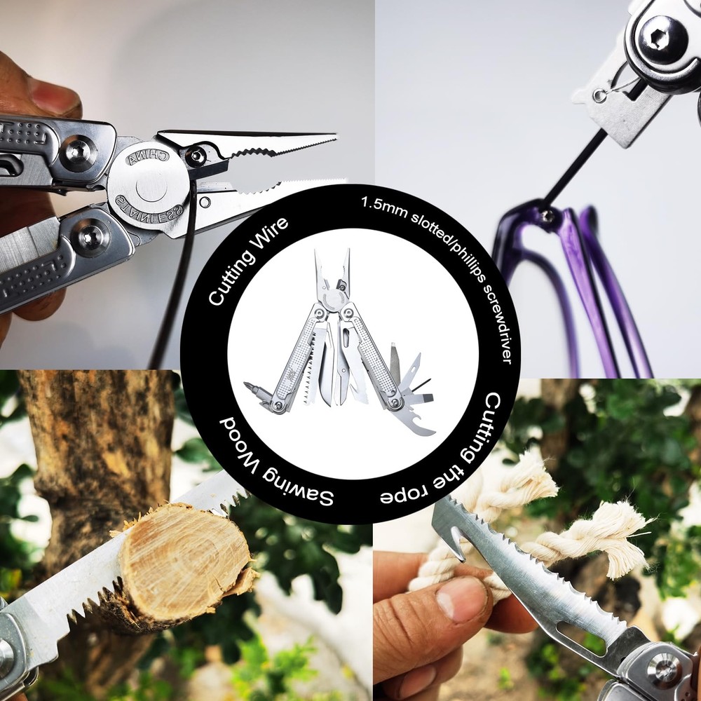 SQT2048 20-in-1 Multitool, Foldable & Self-Locking, Professional Tool for DIY...